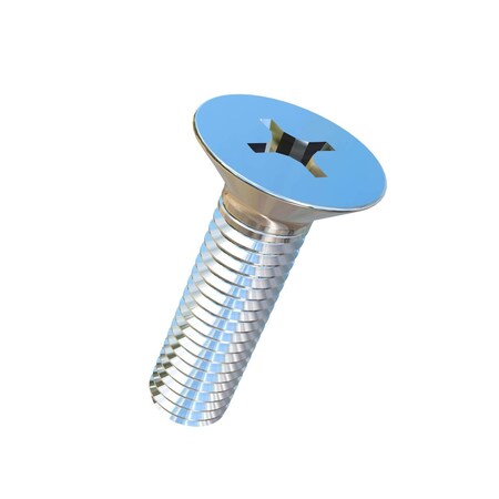 Allied Titanium M8-1.25 x 30 mm Phillips Flat Machine Screw, Plain Titanium 0035541